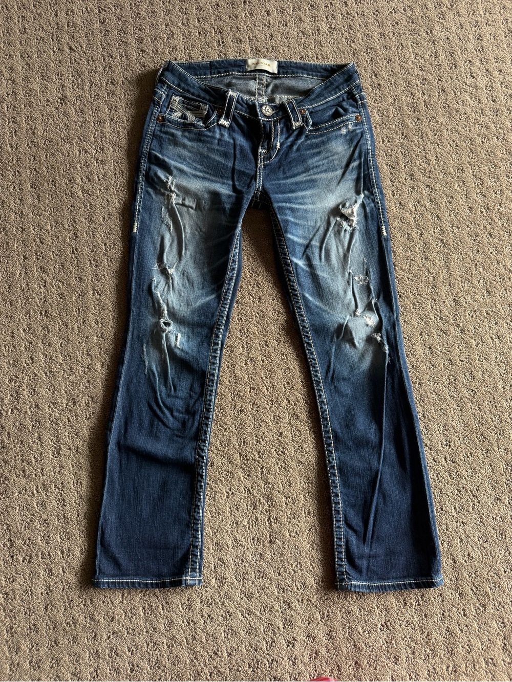 Y2K Vintage Ultra Low Rise Cropped Skinny Jeans